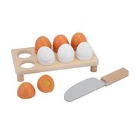Stylebest Jouets de Cuisine, Simulation Magnétique, Ensemble D'œufs à Découper pour Enfants de 3 à 8 Ans, œufs de Hêtre Colorés avec Couteau en Bois