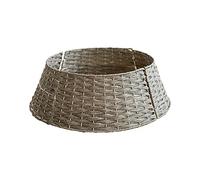 Stylebest Jupe de Collier D'arbre de Noël, Base de Décoration Rétro Nordique, Rotin en Osier Xmas Tree Collar Panier Anneau Base Stand Couverture pour la Décoration de Noël (Gray/Small)