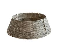 Stylebest Jupe de Collier D'arbre de Noël, Base de Décoration Rétro Nordique, Rotin en Osier Xmas Tree Collar Panier Anneau Base Stand Couverture pour la Décoration de Noël (Gray/Big)