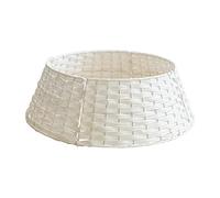 Stylebest Jupe de Collier D'arbre de Noël, Base de Décoration Rétro Nordique, Rotin en Osier Xmas Tree Collar Panier Anneau Base Stand Couverture pour la Décoration de Noël (White/Big)