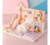 Stylebest Kit de Maison de Poupée en Bois, Modèle D'assemblage Artisanal Miniature pour Enfants, Cadeau et Développement de L'imagination, 18x13.5x13.2cm