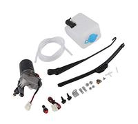 Stylebest Kit de Moteur D'essuie-glace électrique avec Lame en Caoutchouc Souple pour UTV ATV, Assemblage Complet avec Flacon Pulvérisateur et Tuyau D'eau, Aluminium ABS Durable