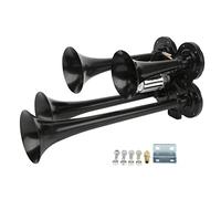Stylebest Klaxon à Air à 4 Trompes - 150 DB, Alliage de Zinc, Installation Facile - Klaxon Pneumatique avec Compresseur pour Voitures, Camions, Bateaux et Trains (12 V / 24 V)