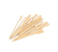 Stylebest Lot de 100 Bâtonnets de Shish Kabab, Larges Brochettes Plates en Bois pour Barbecue, Grillades, Apéritifs, Pics Alimentaires, Pics à Cocktails pour Fête (15 cm)