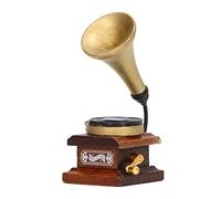Stylebest Maison de Poupée Phonographe Mini Gramophone Vintage Excellent Accessoire pour Enfants Playhouse Collection Bois de Bouleau 5.5x2.4x2.5 Cm