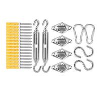 Stylebest Matériel D'auvent en Acier Inoxydable, Accessoires Durables pour Kit de Voile D'ombrage Extérieur 449g