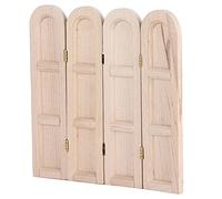 Stylebest Mini Paravent en Bois Rétro pour Maison de Poupée, Accessoire avec Un Design Exquis pour Scènes Miniatures 1:12 en Bouleau 5,0 X 4,8 X 0,2 Pouces (Couleur du Bois)