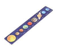Stylebest Modèle de Système Solaire en Bois, Puzzle, Jouet éducatif pour Enfants, Jeu d'apprentissage de 9 Planètes, 40x7cm (Soleil Jaune)