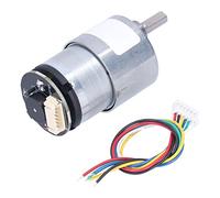 Stylebest Moteur à Engrenages Réducteurs de Vitesse JGB37-520 avec Encodeur, Moteur à Engrenages Micro CC électrique Durable pour Appareils Ménagers, DC 12 V, Métal (Arabe)