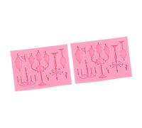 Stylebest Moule de Décoration de Gâteau DIY, Moule en Silicone pour Fondant sans Odeur pour Projets D'artisanat en Sucre et D'argile, 2 Pièces Faciles à Nettoyer (Style 4)