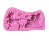 Stylebest Moule de Gâteau de Traîneau du Père Noël de Noël, Outil de Boulangerie en Silicone pour le Pudding aux Biscuits au Chocolat, avec Conception Non Glissante, Idéal pour la Fête de (Couleur
