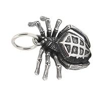 Stylebest Pendentifs à Breloques à Clipser pour Bijoux à Faire Soi-même, Pendentif élégant à Fermeture éclair au Design D'araignée pour Personnes âgées, Acier Titane Noir argenté, 1 unité