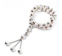 Stylebest Perles de Prière Musulmanes, 33 Bracelets Chapelet en Résine avec Arabe Allah Muhammad gravé, pour le Culte Musulman, Cadeaux Islamiques du Moyen- (blanche)