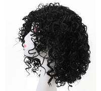 Stylebest Perruque Courte Bouclée à la Mode Respirante Haute Température Fibre Perruque Noire Rebondissante Perruque pour un Usage Quotidien Date de Travail
