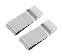 Stylebest Pinces à Billets en Métal, Mini Portefeuilles élégants en Acier Inoxydable pour Organiser de l'argent Liquide et des Cartes de Crédit, Cadeau pour Hommes, 2 Pièces (Argent)