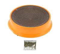 Stylebest Planche à Gratter en Forme de Bol pour Chat avec Conception Ondulée Durable pour Le Meulage des Griffes et Lit de Repos pour Chats, 43,5 X 10,5 Cm/17,1 X 4,1 Pouces (Orange)