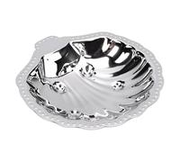 Stylebest Plat de Service de Collation en Métal, Facile à Nettoyer, élégant pour les Fêtes, en Acier Inoxydable 304, Forme de Coquille Vintage, 1 unité