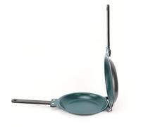 Stylebest Poêle à Frire Double Face, Acier Titane, Vert | Conception pliable, antiadhésive, Facile à nettoyer, Convient aux cuisinières à gaz, à induction et à charbon de bois