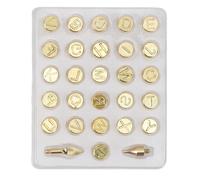 Stylebest Pointe de Gravure de L'alphabet en Laiton de 26 Lettres, Pointe de Sculpture pour Papier en Cuir et Bois, avec de Larges Applications pour le Soudage par Pyrogravure du Métal,