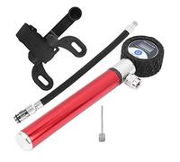 Stylebest Pompe à Vélo Portable, Gonfleur Manuel Haute Pression avec Affichage Numérique LCD pour équipement de Cyclisme, Alliage D'aluminium Léger 20 Cm (Rouge)