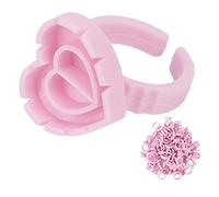 Stylebest Porte-colle Jetable pour Cils, 100 Pièces, Gobelets pour Greffe de Cils Facile, Hygiénique, éventail de Fleurs Rapide, Rose