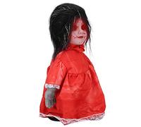 Stylebest Poupée Effrayante Qui Marche avec Un Son étrange et des Yeux Clignotants, Accessoire de Poupée Effrayante d'halloween activé par la Voix pour Les Maisons Hantées, 30 X 20 Cm, Noir (Z113