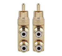 Stylebest Prise Répartitrice, 2 Pièces, Adaptateur Compact plaqué Or pour Connexions -vidéo, Mélangeur TV