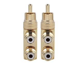 Stylebest Prise Répartitrice, 2 Pièces, Adaptateur Compact plaqué Or pour Connexions -vidéo, Mélangeur TV