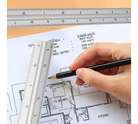 Stylebest Règle D'échelle Triangulaire de Précision 30 Cm en Alliage D'aluminium pour le Dessin des Architectes, des Ingénieurs et des Charpentiers