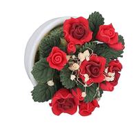 Stylebest Roses Rouges Artificielles Miniatures pour Maison de Poupée, échelle 1:12, Décoration Vive et Réaliste pour Mini Maison, Matériau en Argile Non Toxique, Convient aux Enfants de 3 Ans et Plus