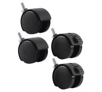 Stylebest Roulettes Pivotantes avec Frein pour Chaises de Bureau, 4 Pièces, Remplacement en Plastique et Nylon Durable, 1,5 Pouces de Diamètre, Noir