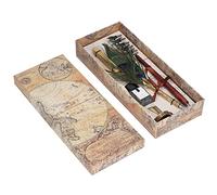 Stylebest Stylo Plume Design élégant Prise Confortable Ensemble de Stylos de Calligraphie pour Artistes Enseignants écrivains Bois Acier Inoxydable 29 Cm (SP275035P paon double)