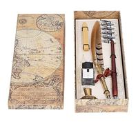 Stylebest Stylo Plume Design élégant Prise Confortable Ensemble de Stylos de Calligraphie pour Artistes Enseignants écrivains Bois Acier Inoxydable 29 Cm (SP275019P2 Cocktail moulu)