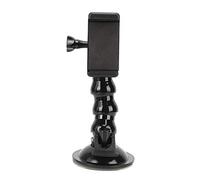 Stylebest Support à Ventouse ABS Noir, Support Flexible pour Caméra de Mouvement et Clip de Téléphone Portable, Stable pour Enregistrement Scénique 16x7.2x3.5cm