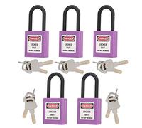 Stylebest Système de Verrouillage D'isolation Robuste, 5 Jeux de Cadenas de sécurité pour Usines, Chantiers de Construction, Hôpitaux, 38mm/1,5 Pouces (Violette)