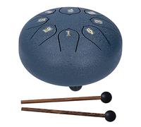Stylebest Tambour de Langue de 6 Pouces avec Son éthéré de 8 Tons pour la Méditation et la Musicothérapie, en Acier et en Bois, Comprend des Maillets et un Livre de Musique (Bleu marine)
