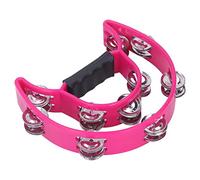 Stylebest Tambourin Musical Demi-lune à Double Rangée pour Fêtes et KTV, Matériau ABS Durable, Rose, 1 unité