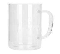 Stylebest Tasse à café Transparente de 350 Ml avec Poignée, Verres élégants pour Boissons Chaudes et Froides, Idéale pour un Usage Domestique, en Verre Borosilicate de Haute qualité (Motif blanc)