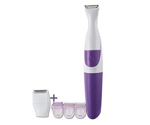 Stylebest Tondeuse à Cheveux électronique 2 en 1 pour Femmes, pour Ligne de Bikini, Lavable, Violet, avec Brosse de Nettoyage et Peignes de Coupe