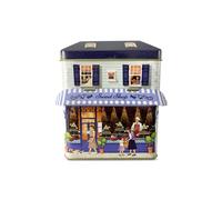 stylebox Boîte en tôle en forme de maison de ville avec auvent « Sweet Shop » - Environ 12 x 7,5 x 15 cm - Volume : 1000 ml