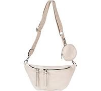 styleBREAKER 02012398 Lot de 3 sacs à bandoulière demi-lune pour femme avec bandoulière et motif, beige, Einheitsgröße