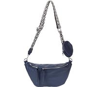 styleBREAKER 02012398 Lot de 3 sacs à bandoulière demi-lune pour femme avec bandoulière et motif, bleu foncé, Einheitsgröße