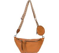 styleBREAKER 02012398 Lot de 3 sacs à bandoulière demi-lune pour femme avec bandoulière et motif, cognac, Einheitsgröße