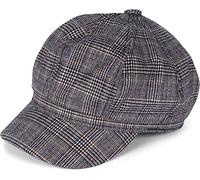 styleBREAKER 04023068 Bakerboy Casquette Plate pour Femme Motif à Carreaux Noir/crème Taille Unique