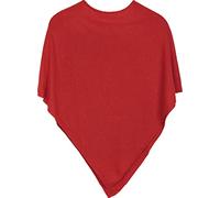 styleBREAKER 08010042 Poncho en maille fine pour femme, couleur unie, coupe légèrement asymétrique, sans manches, col rond, corail, taille unique