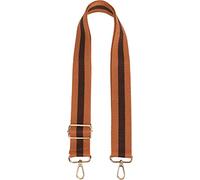 styleBREAKER Bandoulière de Sac Unisexe rayée,Cognac-Marron foncé | Bandoulière interchangeable 3,8 cm, mousquetons pour sac, réglable de 75 à 135 cm.