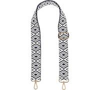 styleBREAKER Bandoulière unisexe motif aztèque,Bleu foncé-blanc | Bandoulière interchangeable 4 cm, mousquetons, réglable de 73 à 134 cm.