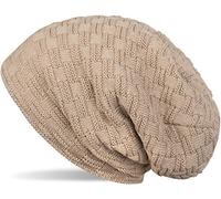 styleBREAKER Bonnet Beanie Chaud en Maille Fine avec Motif tressé et Doublure Laine Polaire Toute Douce, Unisexe 04024058, Couleur:Marron Clair
