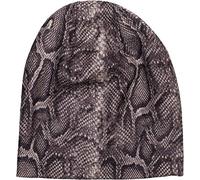 styleBREAKER Bonnet Dame avec Motif Python Serpent et Surface Brillante, Bonnet Long Slouch 04024174, Couleur:Marron foncé