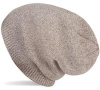 styleBREAKER Bonnet en Maille Fine avec Fil Fantaisie Brillant, Bonnet Mou, Femmes 04024142, Couleur:Vieux Rose-